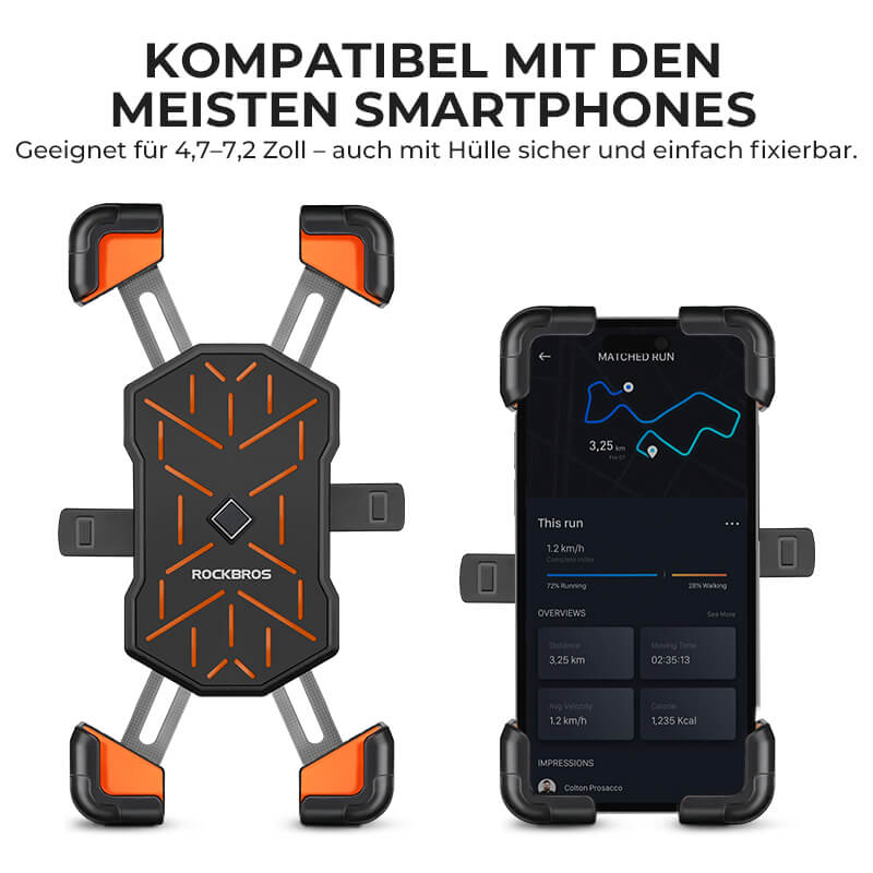 ROCKBROS Cykel mobilholder 360° roterbar til 4,5-7,2 tommer