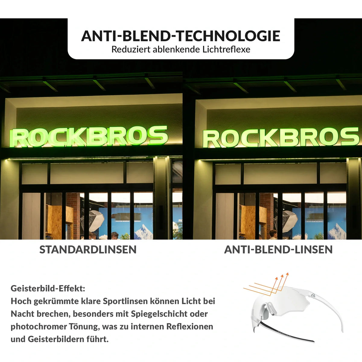 ROCKBROS Cykelbriller Selvvældende UV400-Bes Uden Ramme -SWIFT