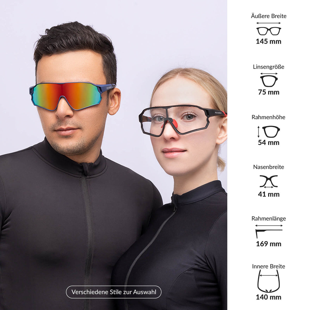 ROCKBROS Dynamisk cykelbrille med UV400-solfilter
