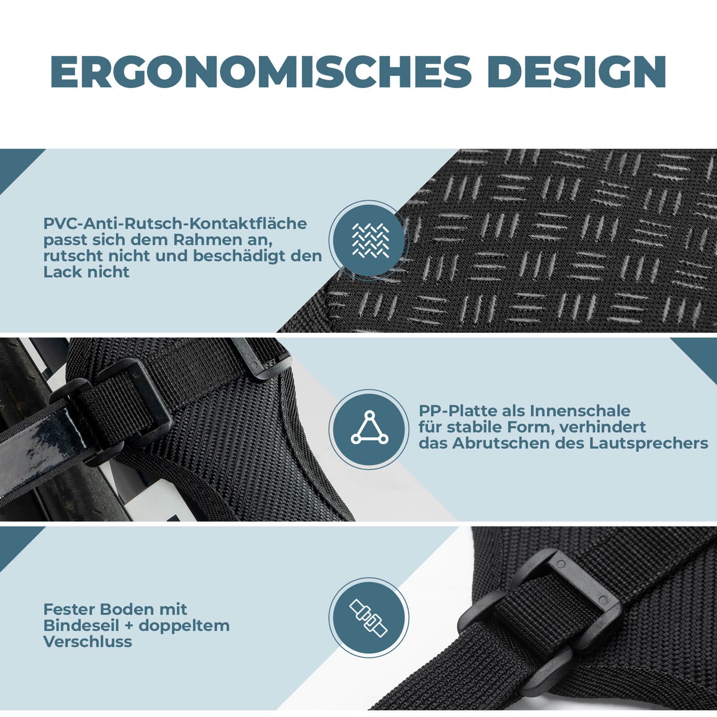 Flaskeholder, cykelhøjttalerbeslag, justerbar rem, ROCKBROS