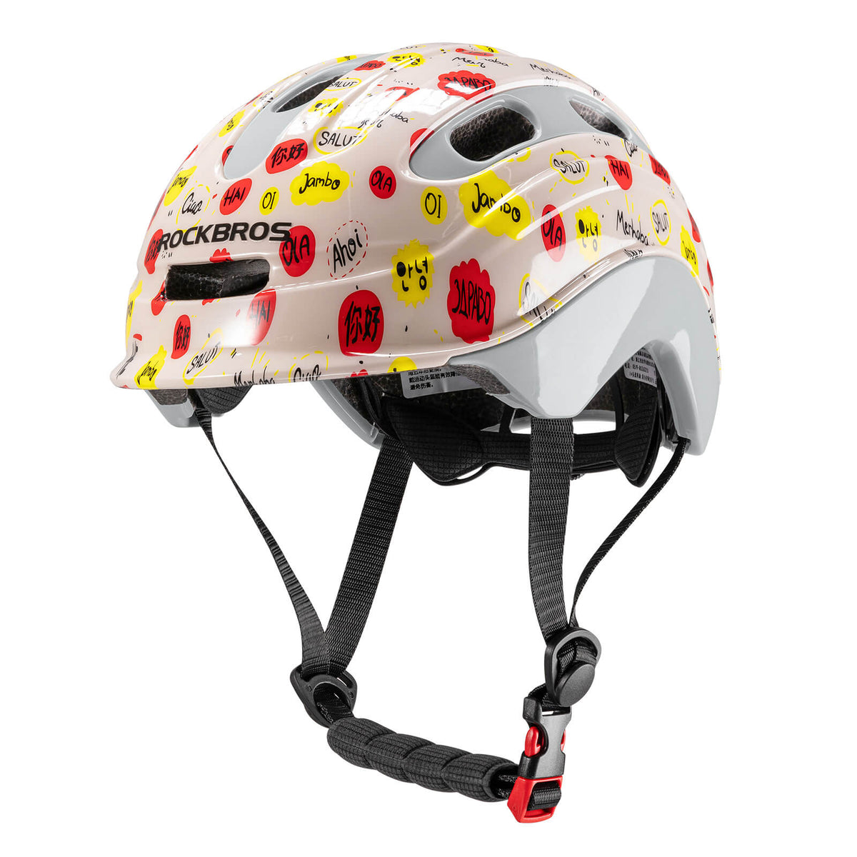 ROCKBROS Cykelhjelm til børn Kompatibel med baglygte 54–58 cm 6–18 år