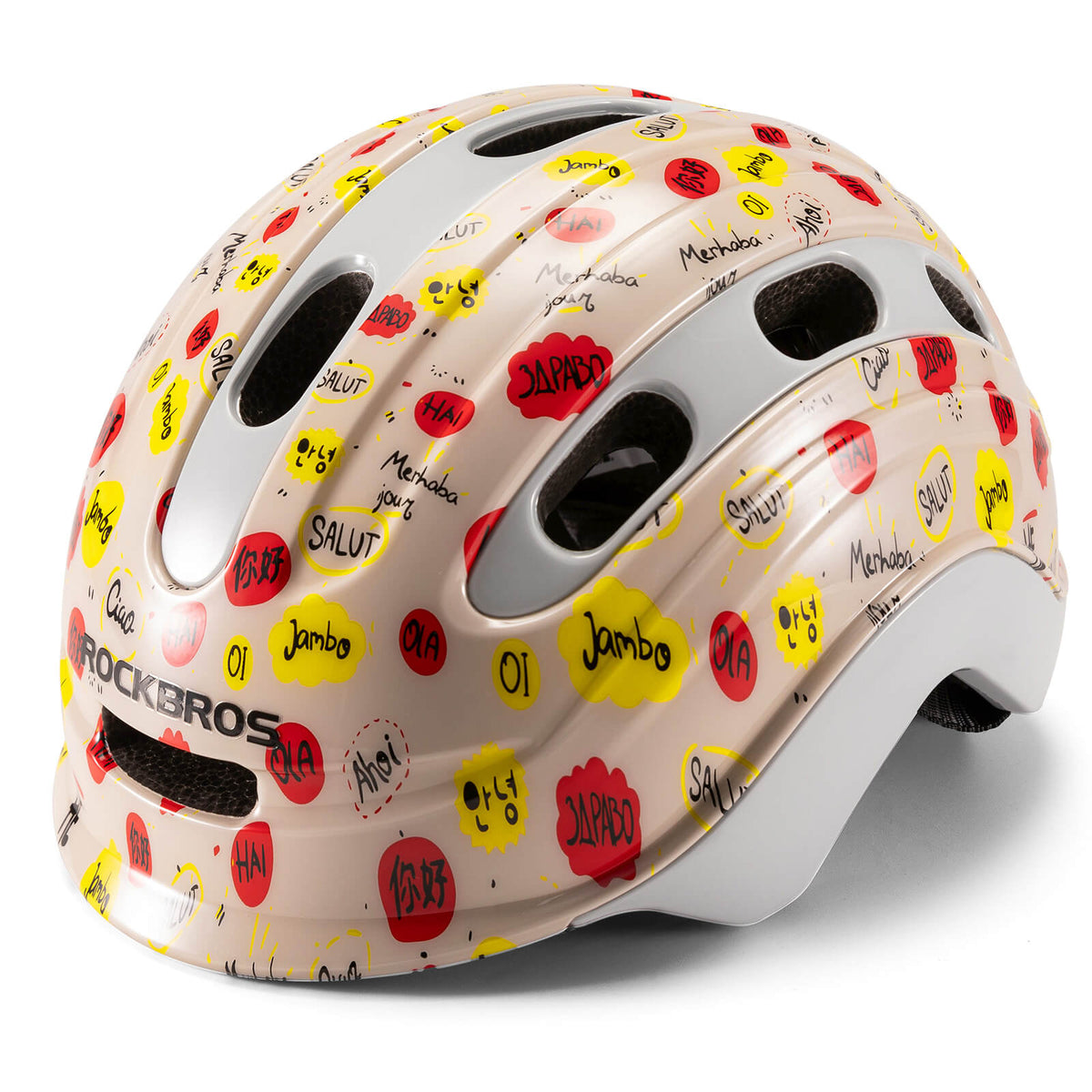 ROCKBROS Cykelhjelm til børn Kompatibel med baglygte 54–58 cm 6–18 år