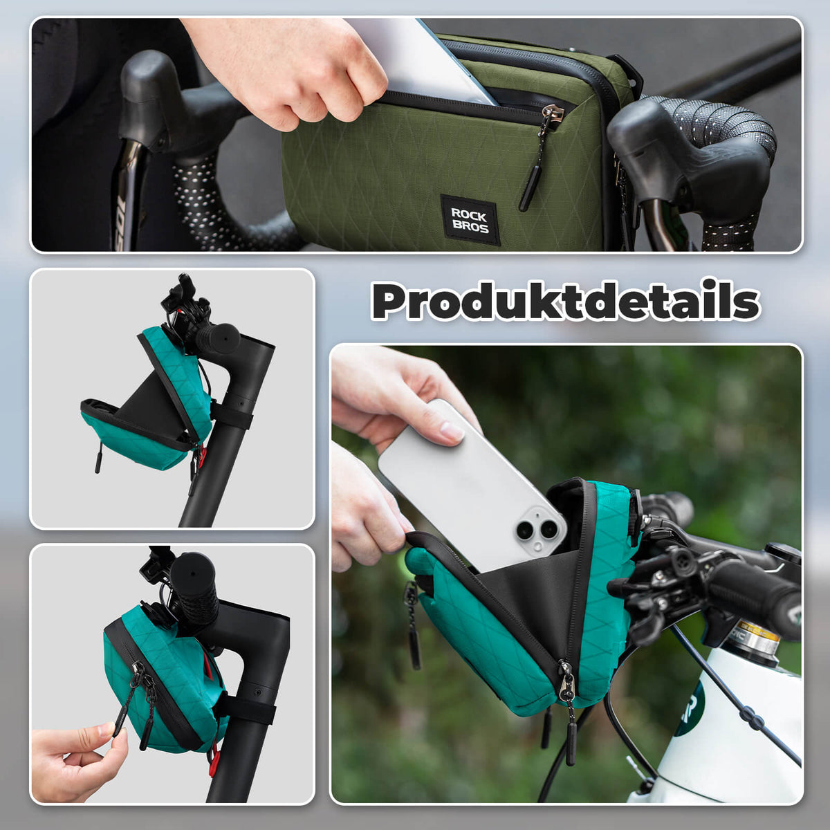 ROCKBROS Styrepose Cykeltaske med skulderrem 2,1L