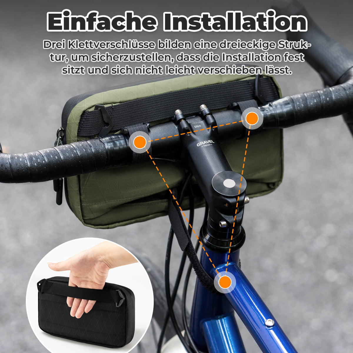 ROCKBROS Styrepose Cykeltaske med skulderrem 2,1L