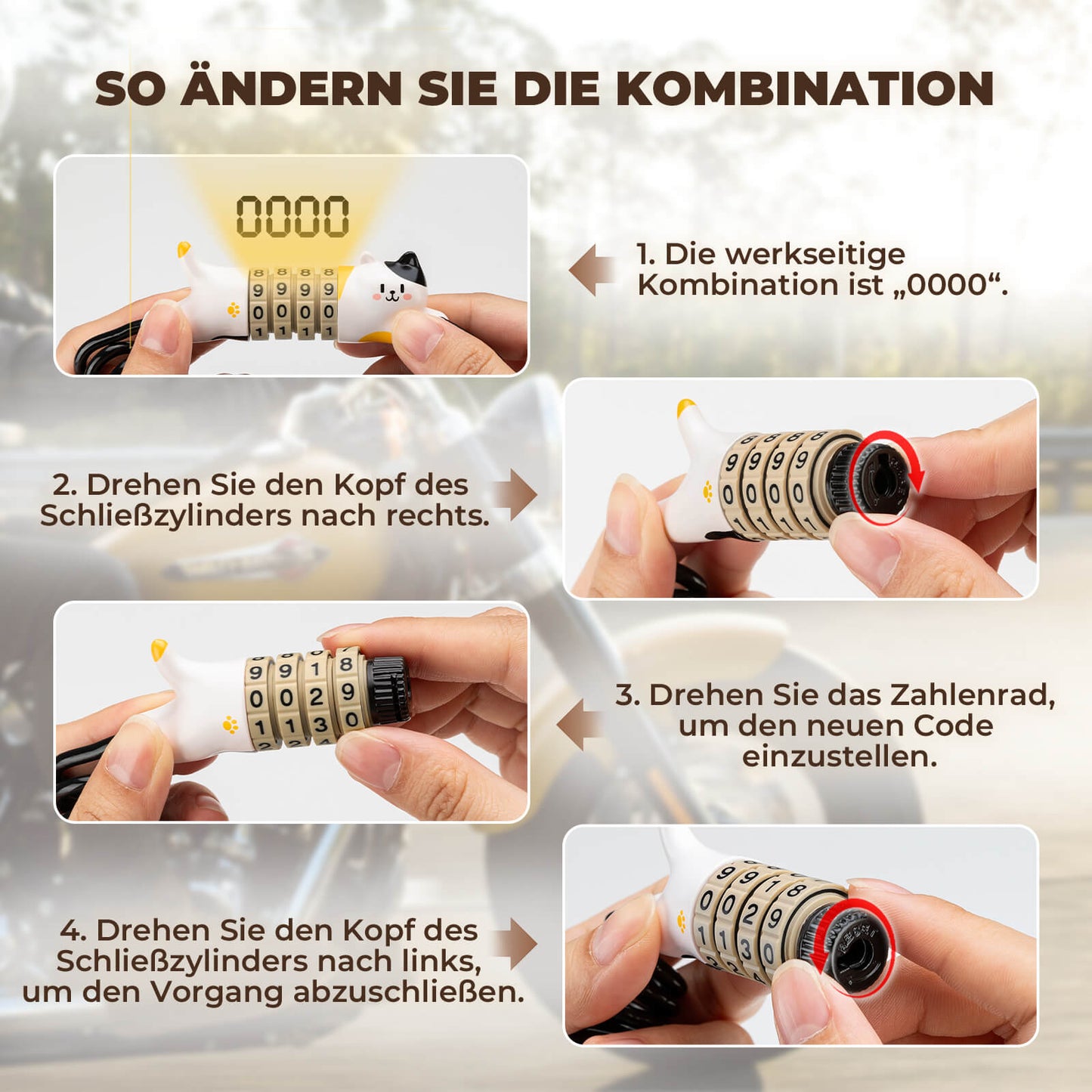 Multifunktionel cykellås, børnekombinationslås, hjelmlås, ROCKBROS