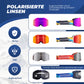 Skibriller, snebriller, polariserede, hjelmkompatible sportsbriller, skiløb, ROCKBROS