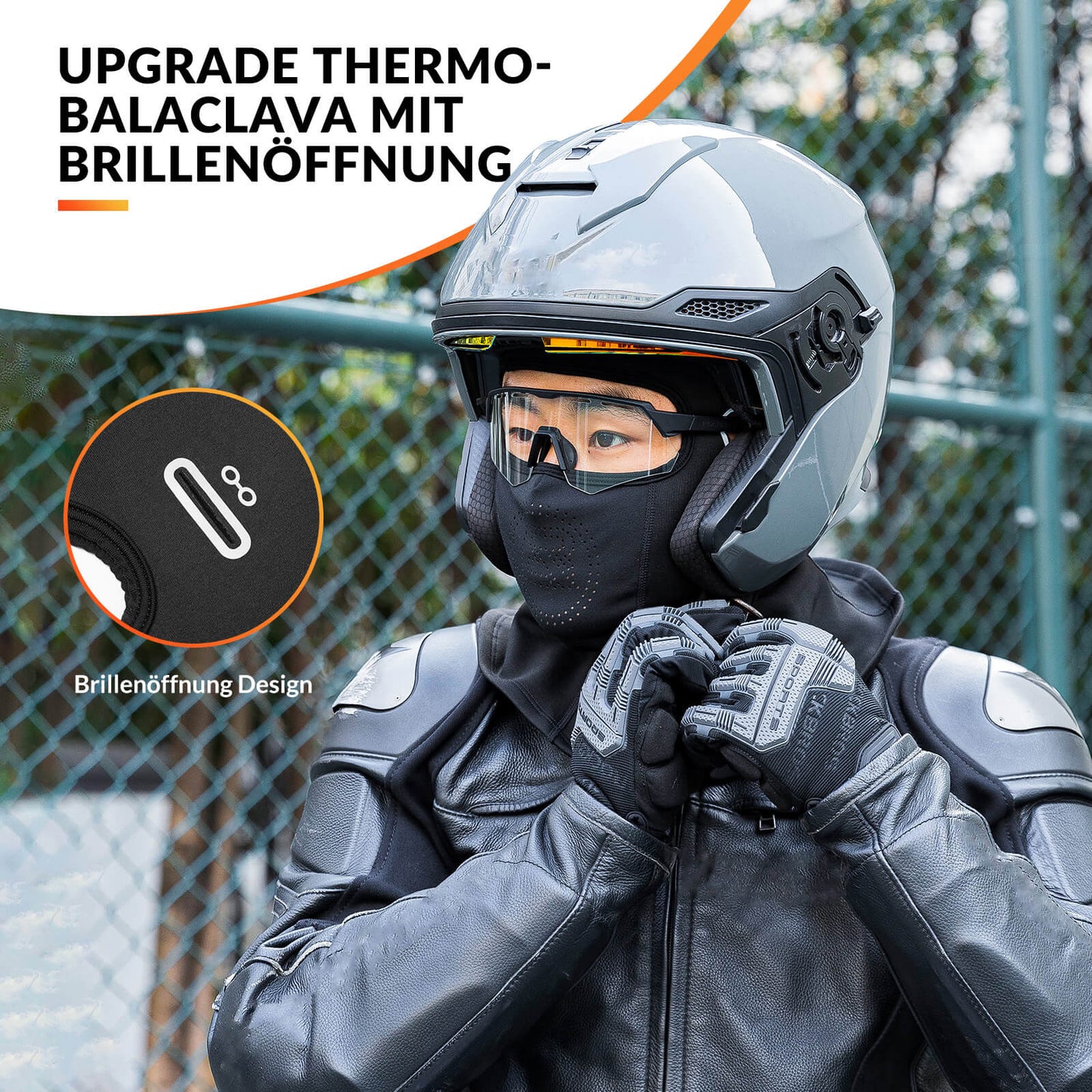 Balaklava ansigtsmaske, efterår/vinter, varm, med hul til briller, ROCKBROS