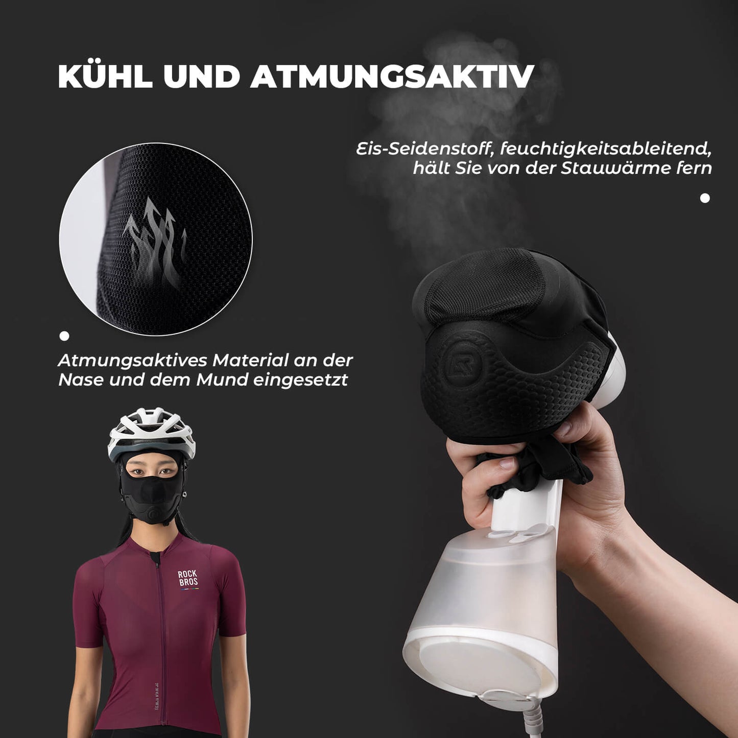 Polstrede elefanthuer, sommeransigtsbeskyttelse, elastisk, ROCKBROS