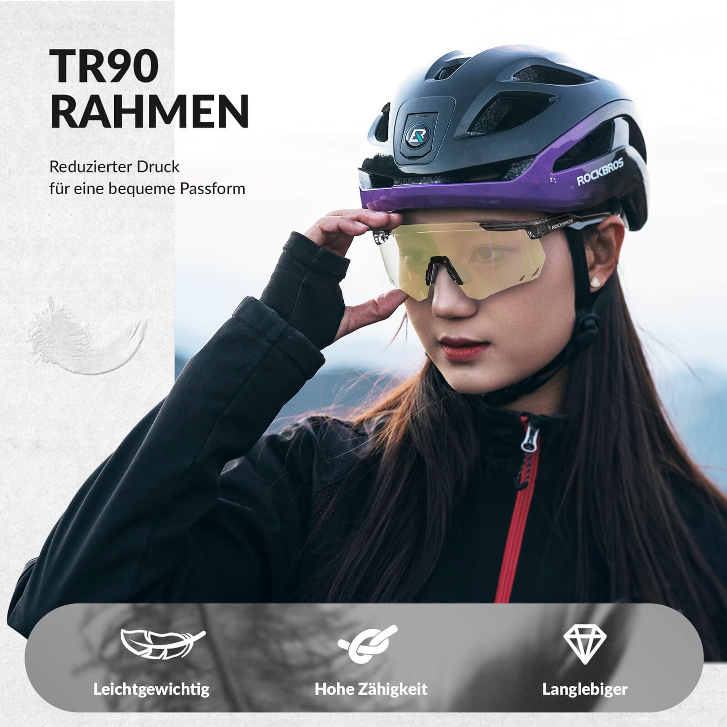Ultralette cykelbriller, fotokromiske solbriller med UV400-beskyttelse, ROCKBROS