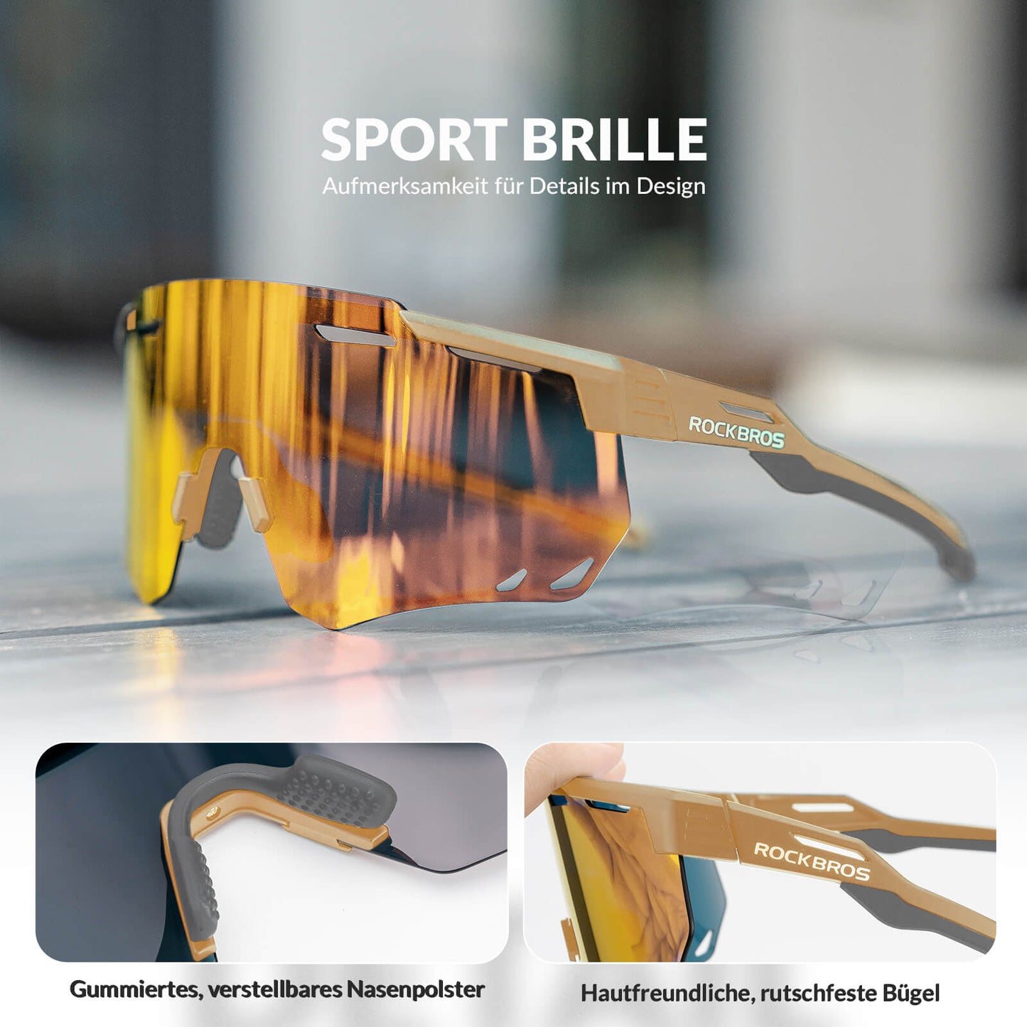 Ultralette cykelbriller, fotokromiske solbriller med UV400-beskyttelse, ROCKBROS