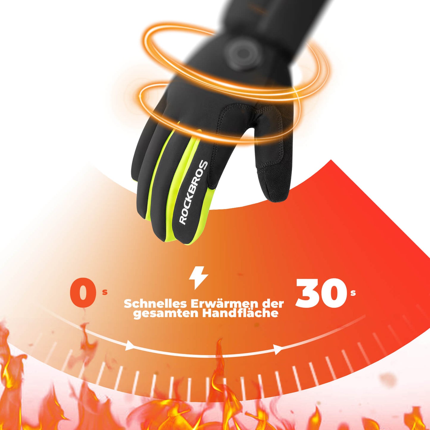 Vintervarmede cykelhandsker med touchscreen, M-2XL, ROCKBROS