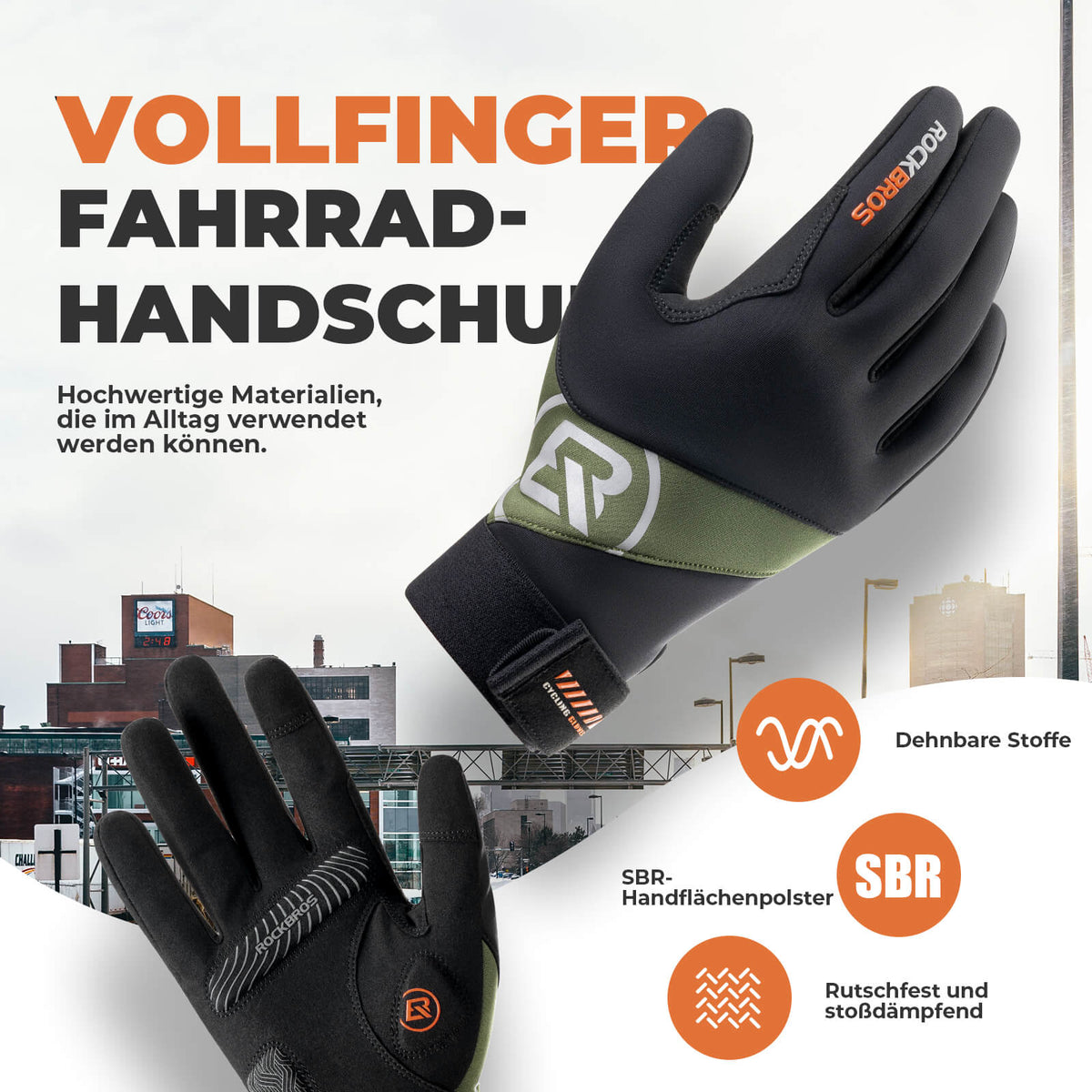 ROCKBROS Efterår Cykelhandsker Touchscreen-kompatible