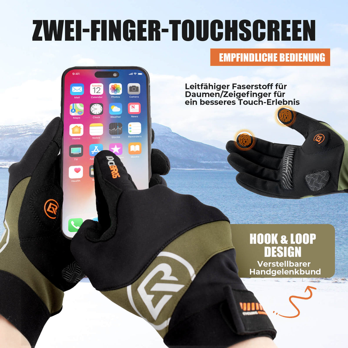 ROCKBROS Efterår Cykelhandsker Touchscreen-kompatible