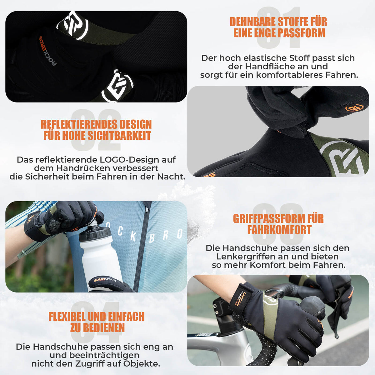 ROCKBROS Efterår Cykelhandsker Touchscreen-kompatible
