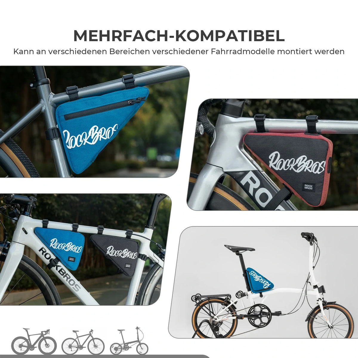 ROCKBROS Rametaske Cykeltrekantstaske 0.8L–1.4L