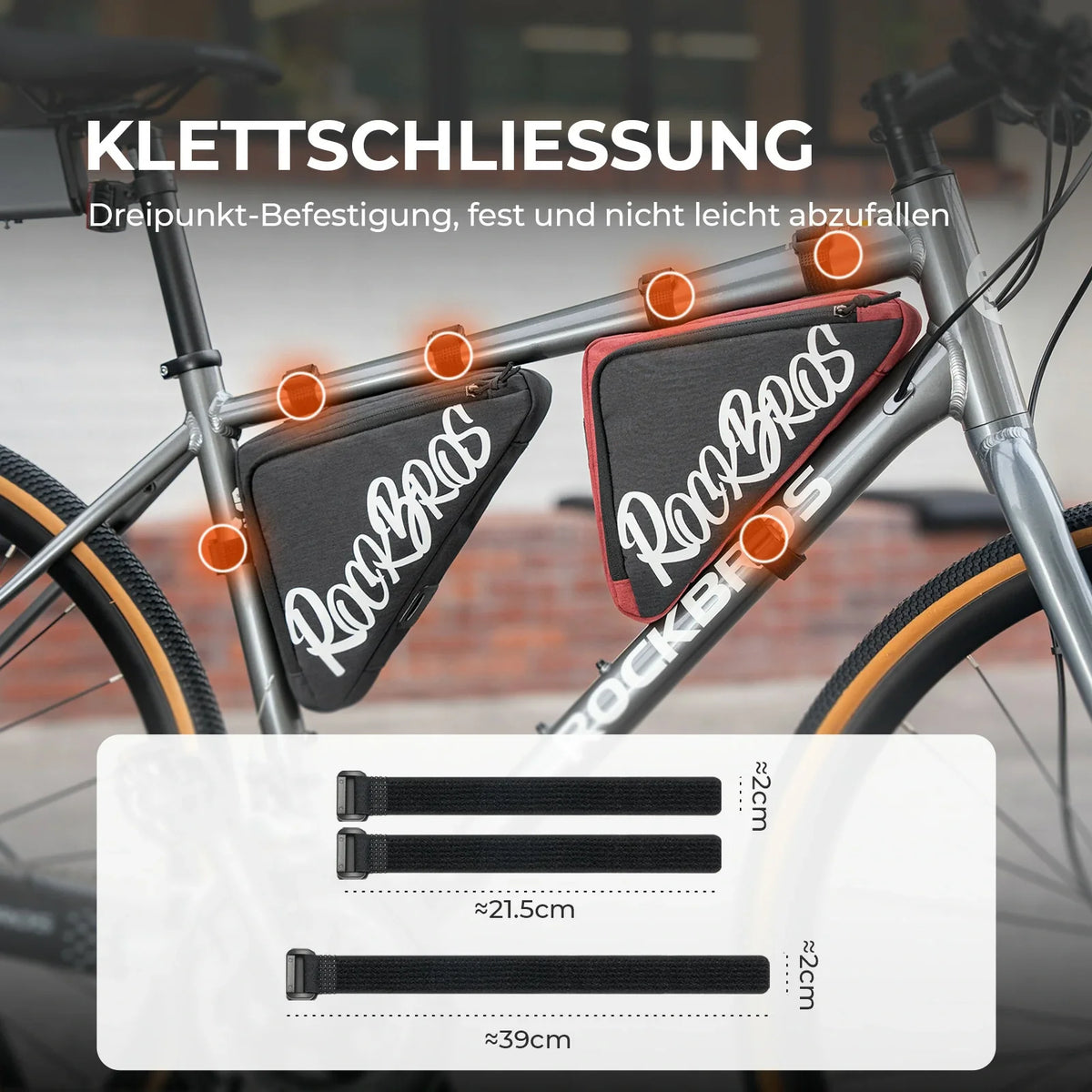 ROCKBROS Rametaske Cykeltrekantstaske 0.8L–1.4L