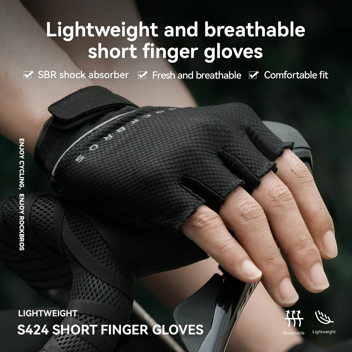 ROCKBROS S424 Halvfinger Cykelhandsker