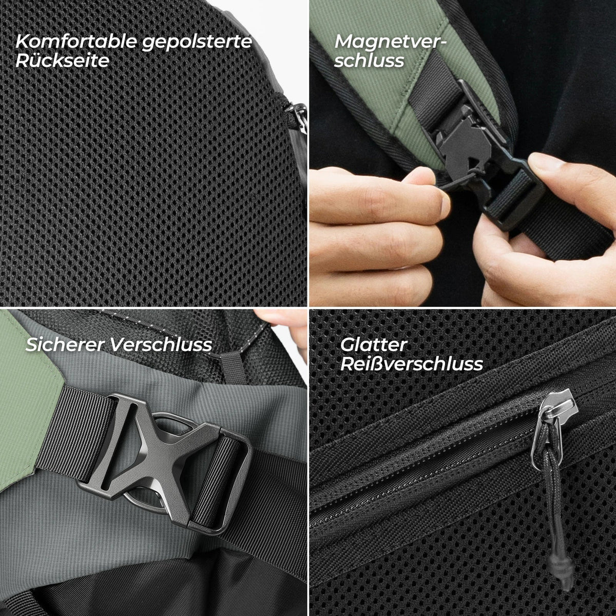 ROCKBROS Sling Bag Stor, Sling Rygsæk med magnetlås, Crossbody-taske