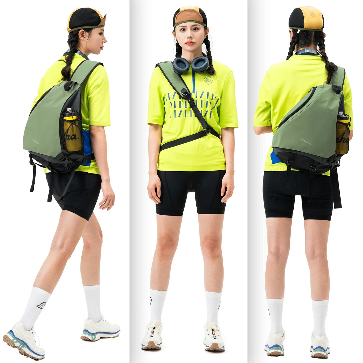 ROCKBROS Sling Bag Stor, Sling Rygsæk med magnetlås, Crossbody-taske