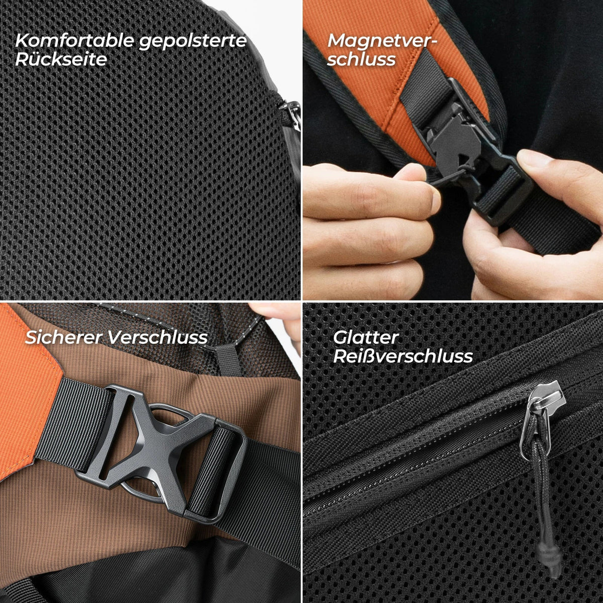 ROCKBROS Sling Bag Stor, Sling Rygsæk med magnetlås, Crossbody-taske