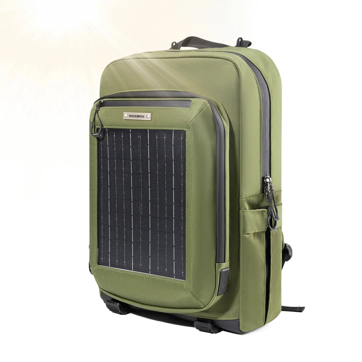ROCKBROS Solarrygsæk Solar Rygsæk 20L med Fleksibelt Aftageligt 10V 14W