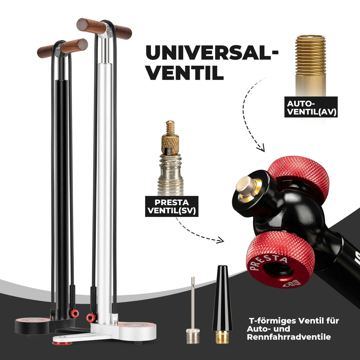 ROCKBROS Standcykkelpumpe 240PSI med manometer