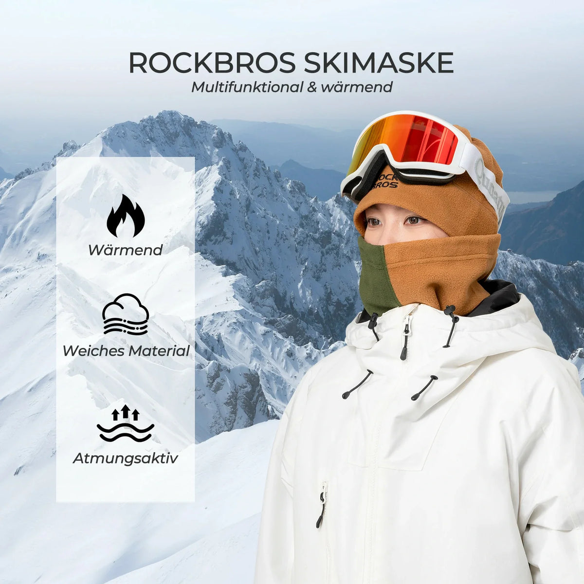 ROCKBROS Vinter rørhalstørklæde i fleece, halsvanter