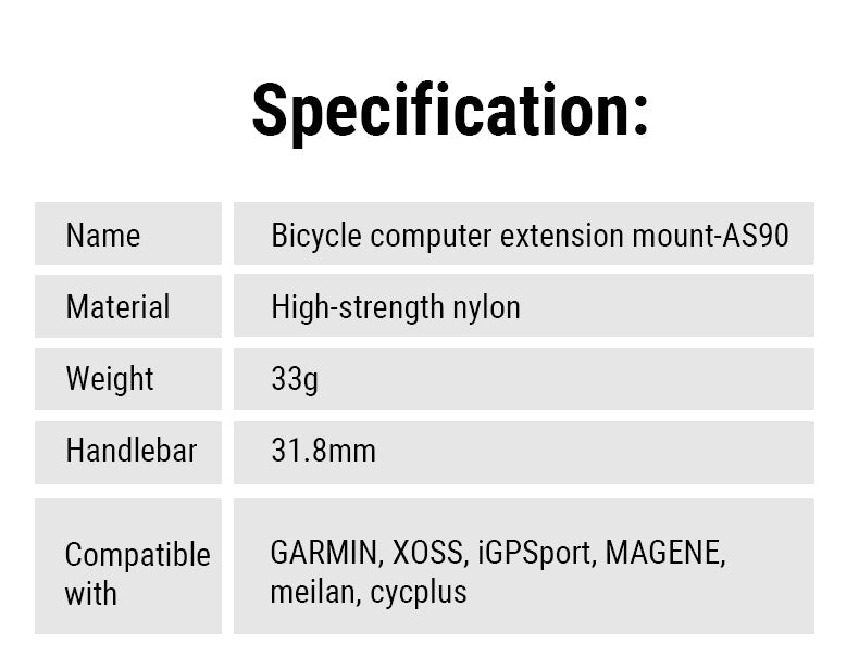 TOWILD AS90 cykelstyr Lommelygtemontering forlængerbeslag til cykelcomputerlys og GoPro GARMIN XOSS iGPSport