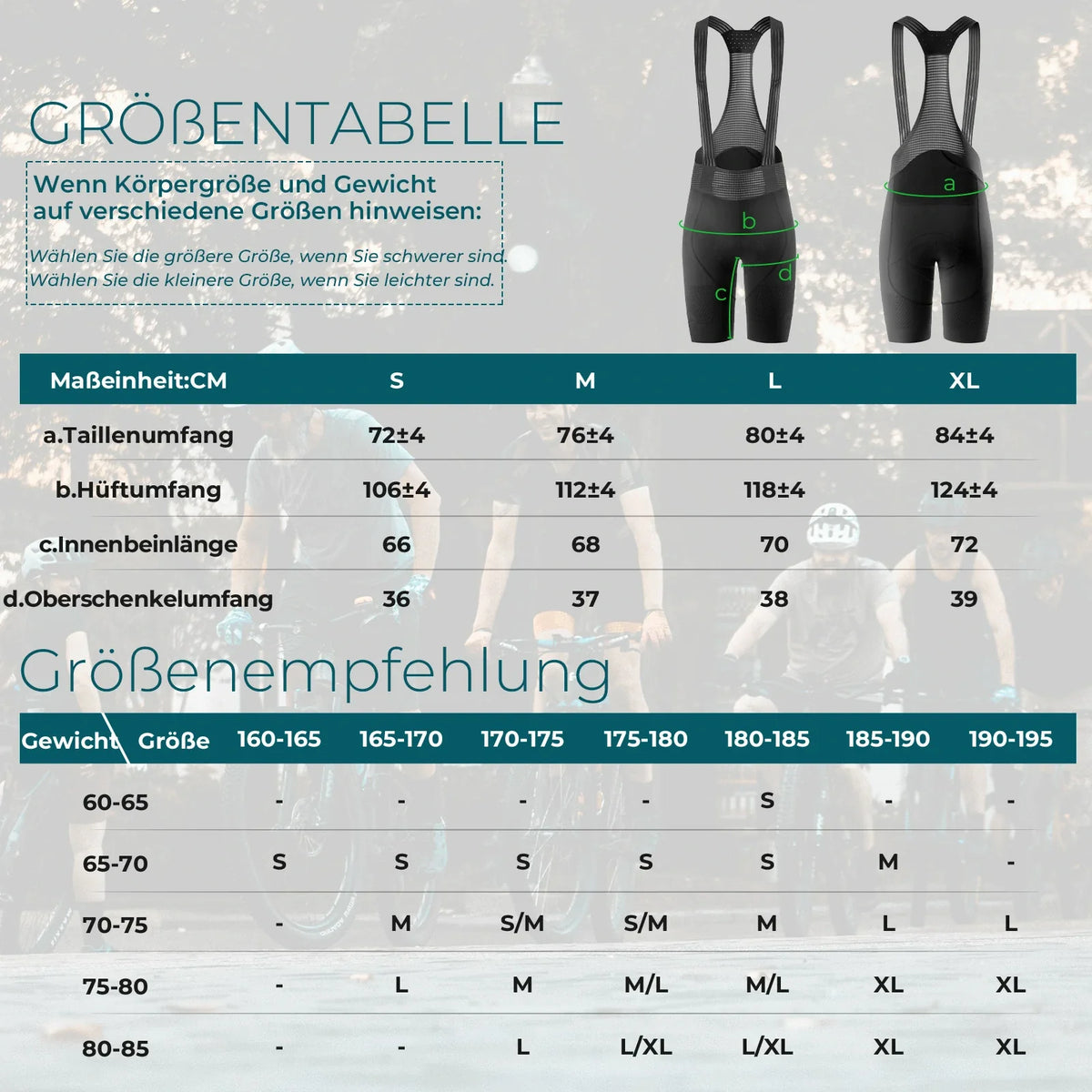 ROCKBROS Trägerhose cykel herre med elastisk 4D ergonomisk sædepude