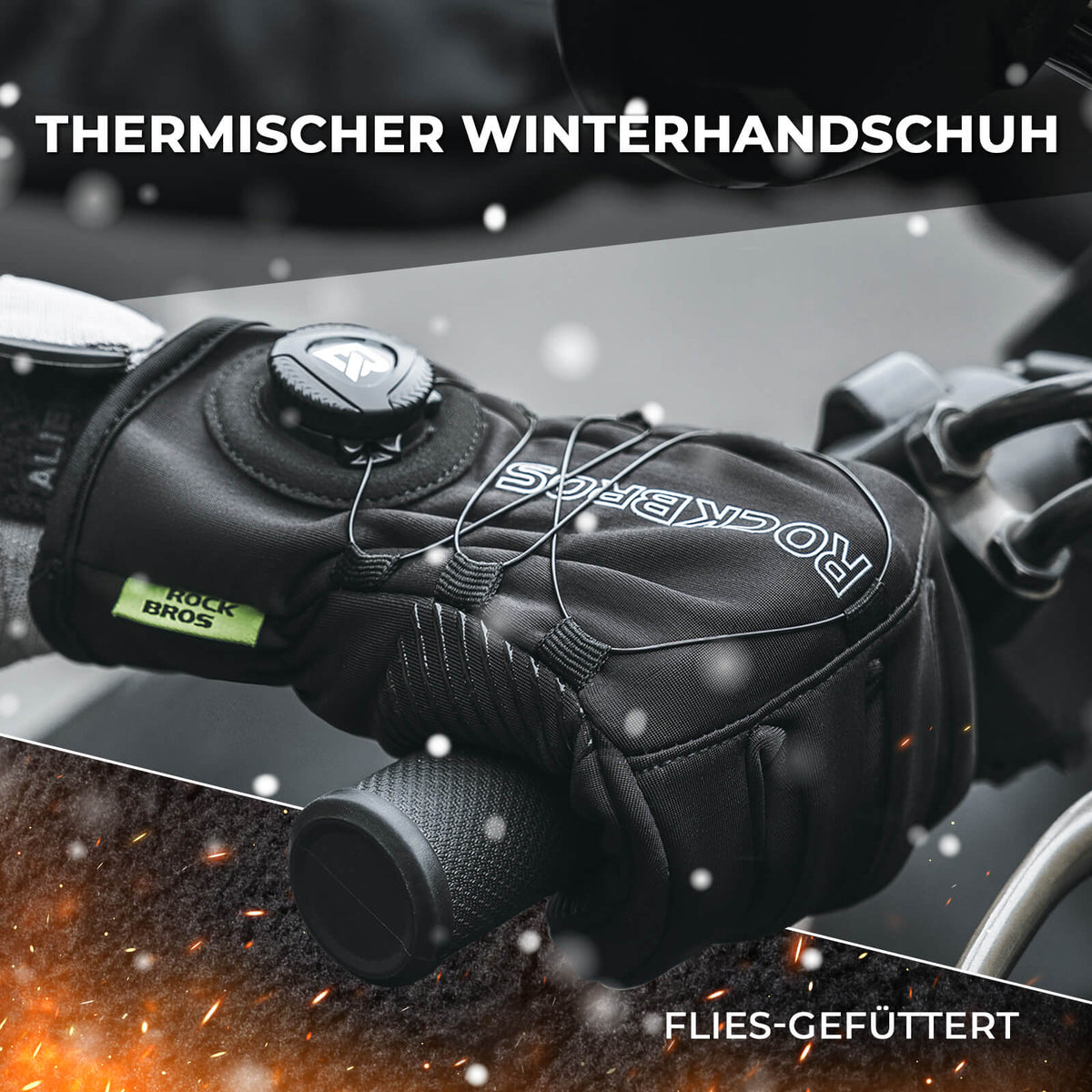 ROCKBROS Vinter cykelhandsker Touchscreen - ThermoForet & Refleks