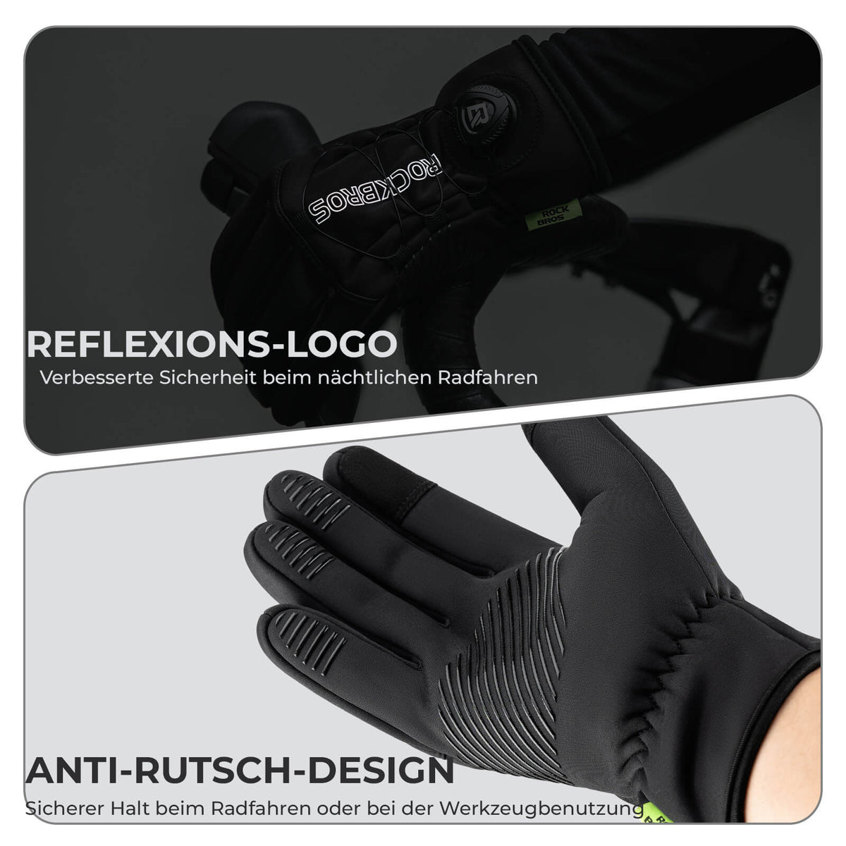 ROCKBROS Vinter cykelhandsker Touchscreen - ThermoForet & Refleks