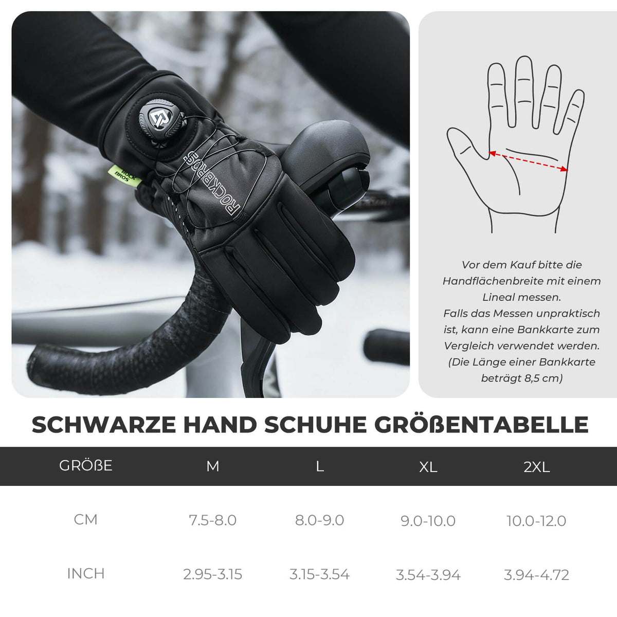 ROCKBROS Vinter cykelhandsker Touchscreen - ThermoForet & Refleks