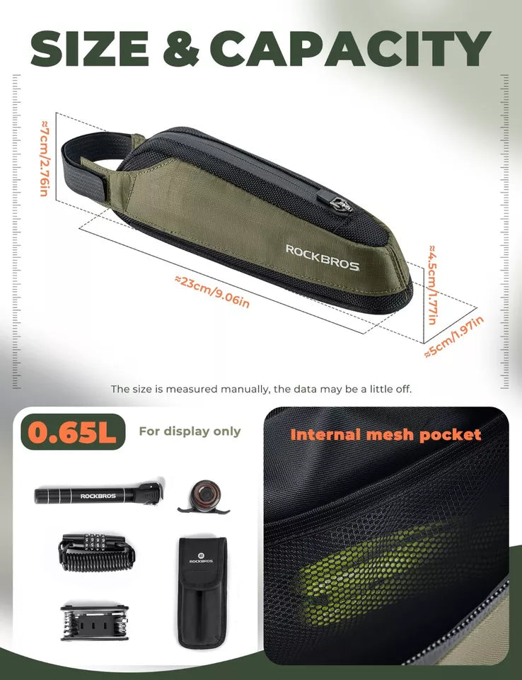 ROCKBROS rammetaske down tube taske cykeltaske landevejscykel MTB