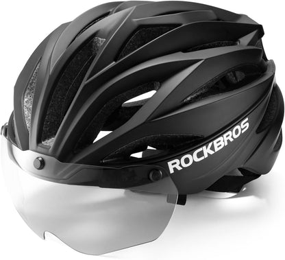 ROCKBROS voksen cykelhjelm med visir Magnetisk aftagelig åndbar justerbar til mænd og kvinder 58-62 cm