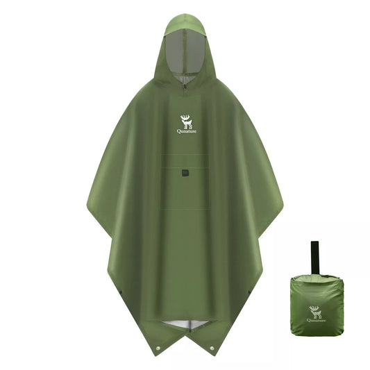 Qunature Outdoors Multifunktionel regn Poncho Cykelregn Cape Rain Poncho