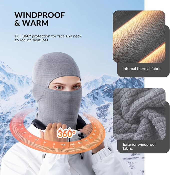 Qunature Balaclava Vinterskimaske Balaclava Ski Motorcykel Ansigtsmaske Dame/Mænd Varm Vindtæt åndbar Balaclava til udendørssport Skiløb Snowboarding Cykling