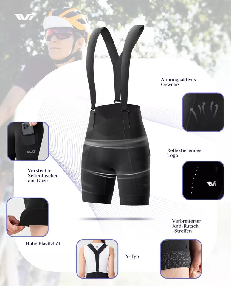 ROCKBROS cykelsmækshorts til dame cykelshorts polstrede cykelshorts