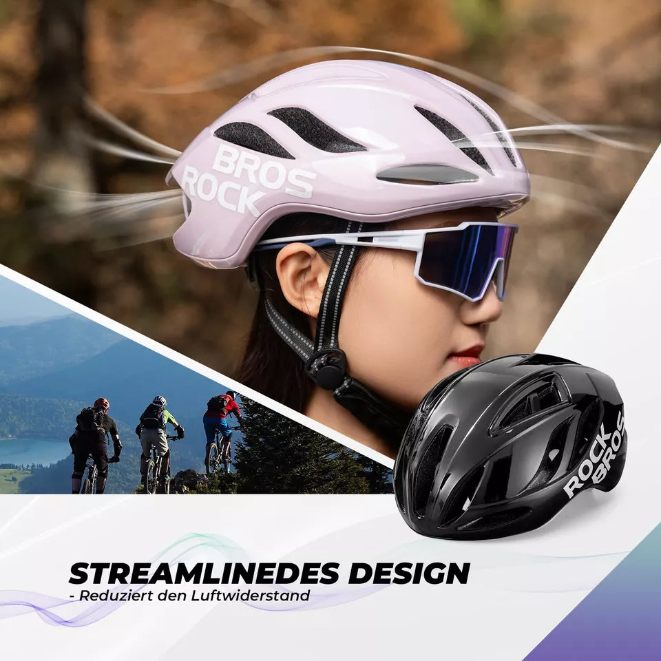 ROCKBROS cykelhjelm landevejscykelhjelm 58-62CM unisex voksne til MTB landevejscykelhjelm
