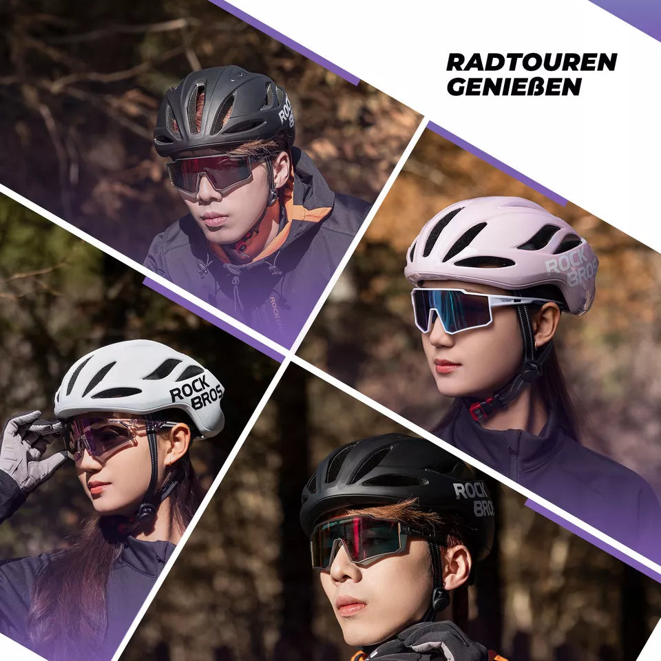 ROCKBROS cykelhjelm landevejscykelhjelm 58-62CM unisex voksne til MTB landevejscykelhjelm