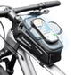 ROCKBROS cykeltaske 1,5L hårdt rammetaske med mobiltelefonholder op til 6,5 tommer