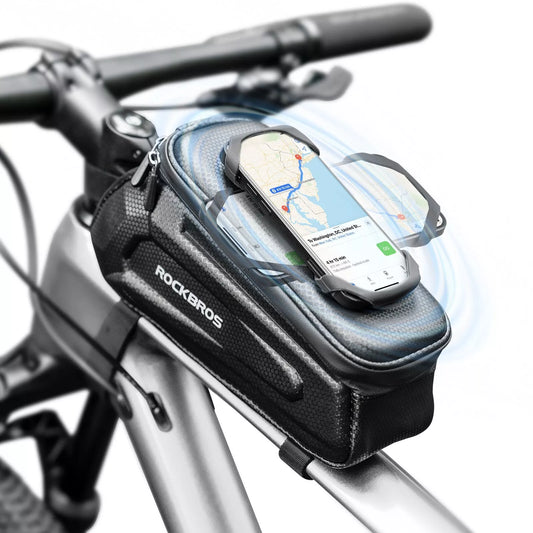 ROCKBROS cykeltaske 1,5L hårdt rammetaske med mobiltelefonholder op til 6,5 tommer