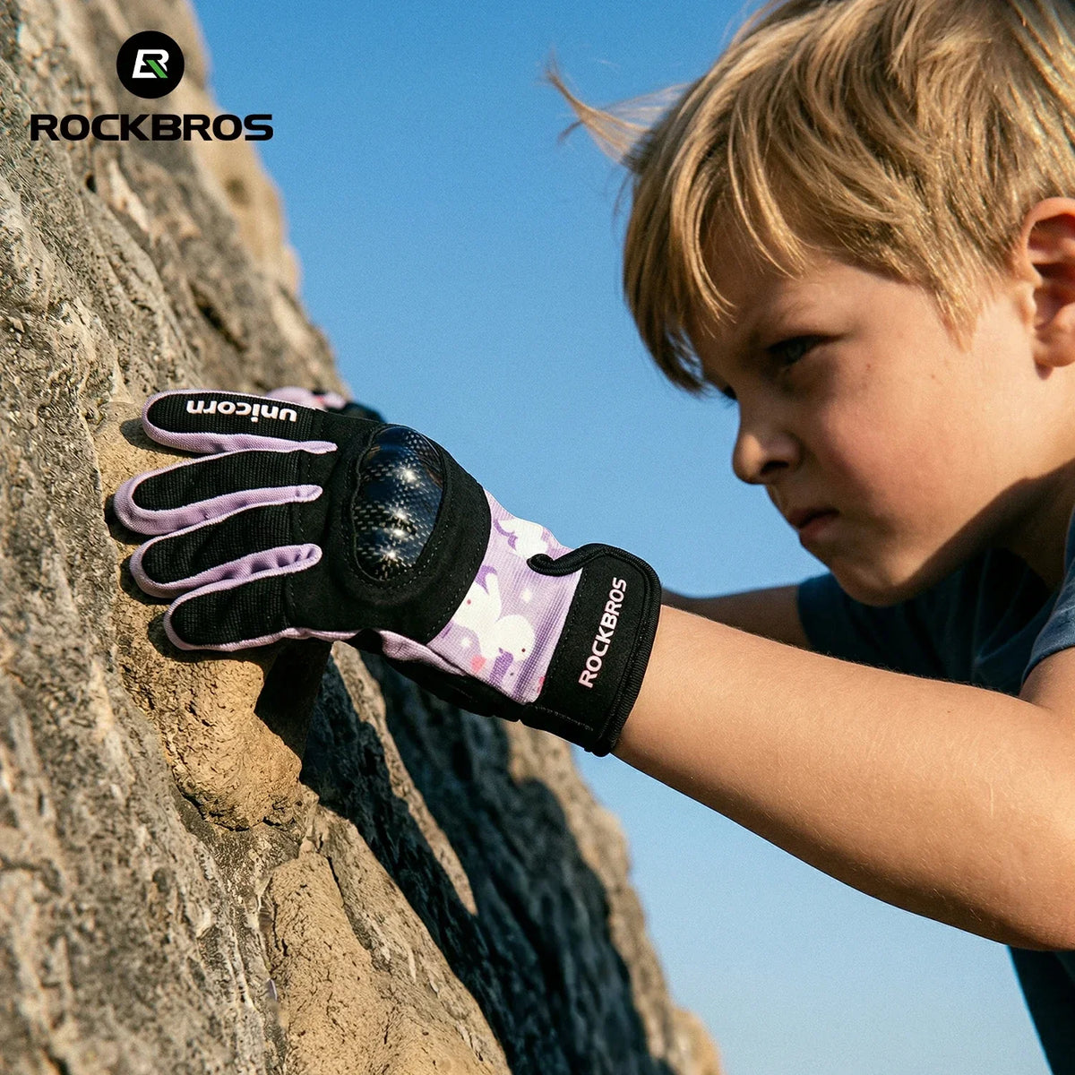 ROCKBROS Cykelhandsker til børn med hele fingre og Hard Shell beskyttelse
