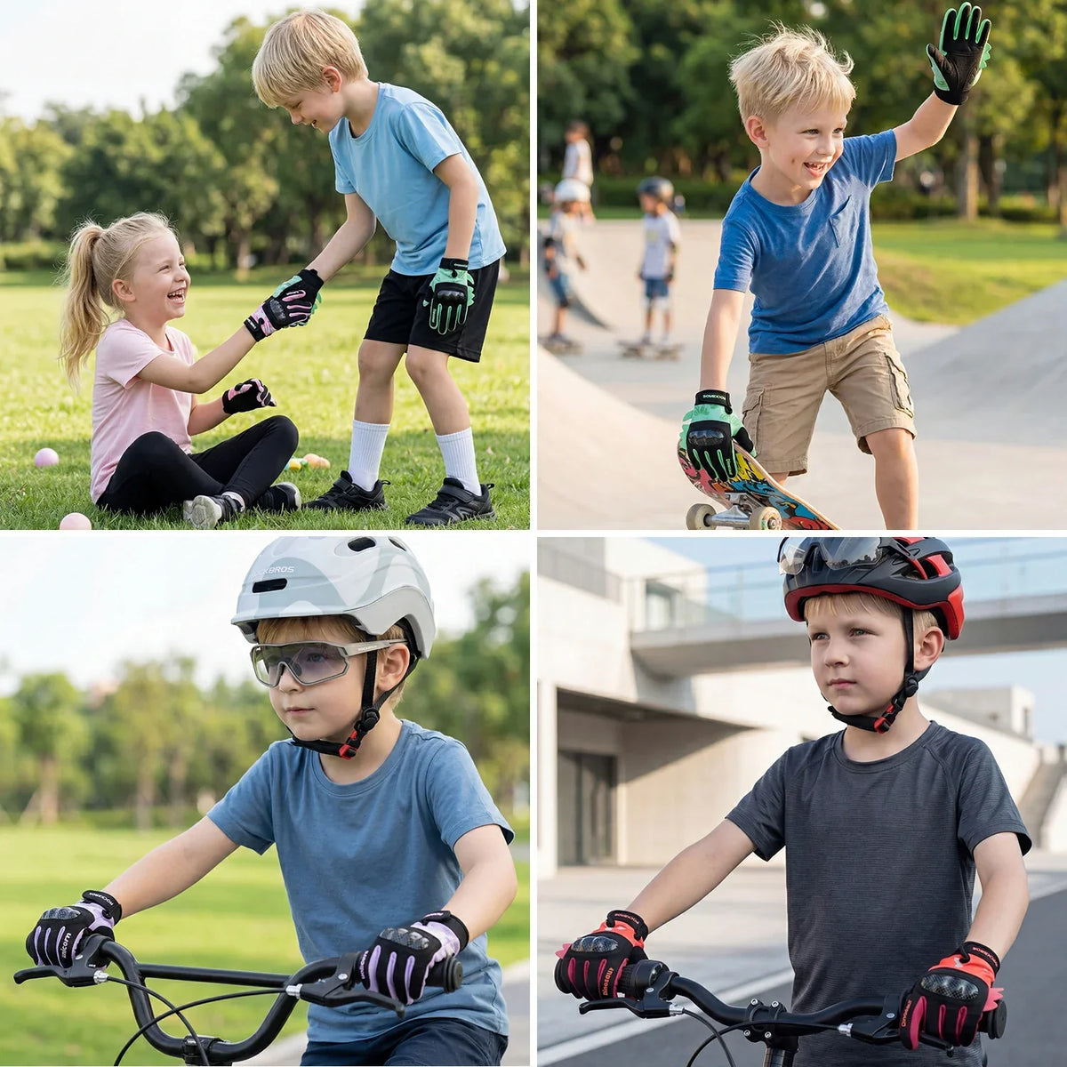 ROCKBROS Cykelhandsker til børn med hele fingre og Hard Shell beskyttelse