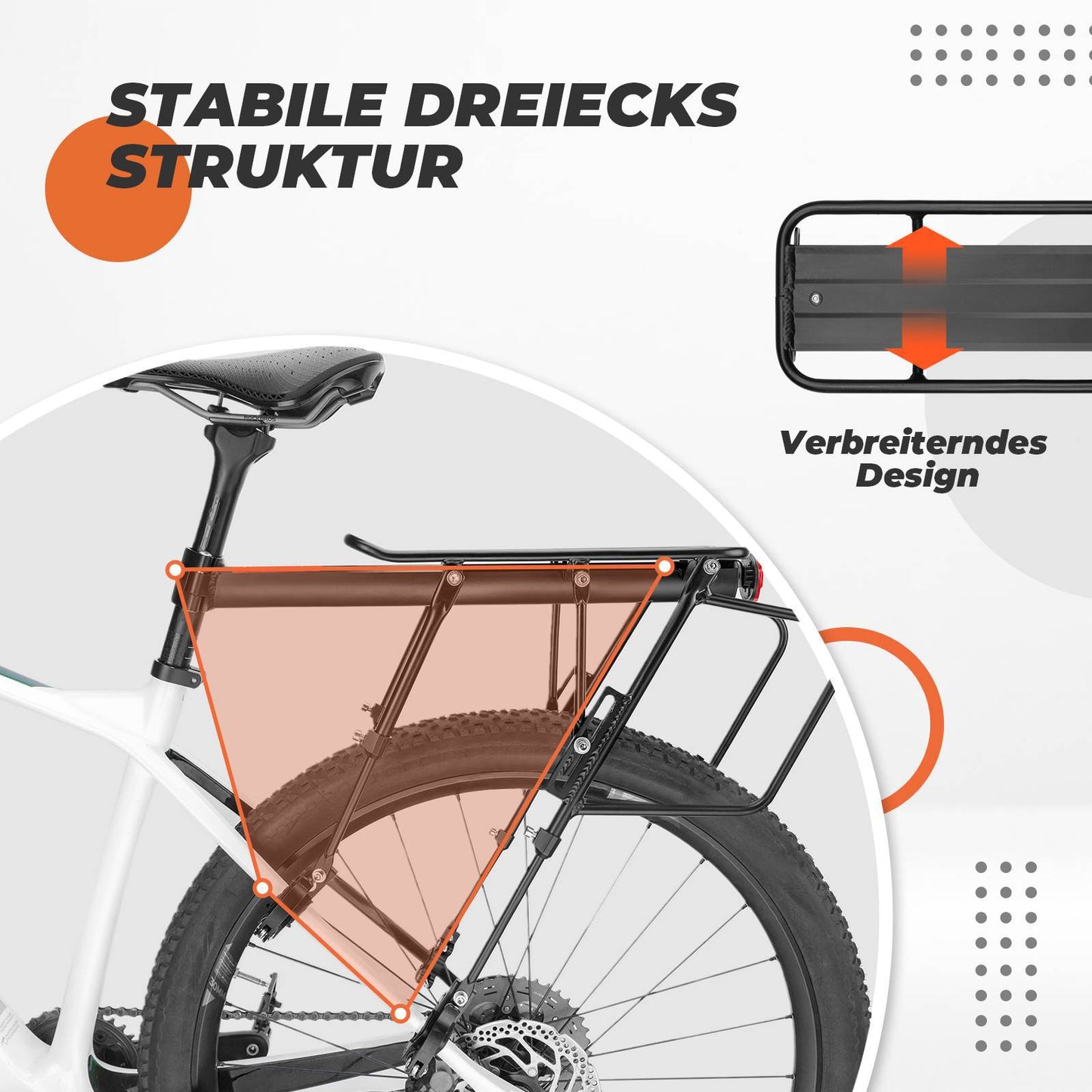 Justerbar cykelbagagebærer med hurtigudløser og refleks, ROCKBROS