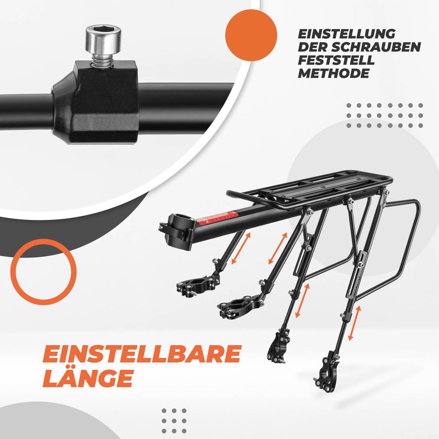 Justerbar cykelbagagebærer med hurtigudløser og refleks, ROCKBROS