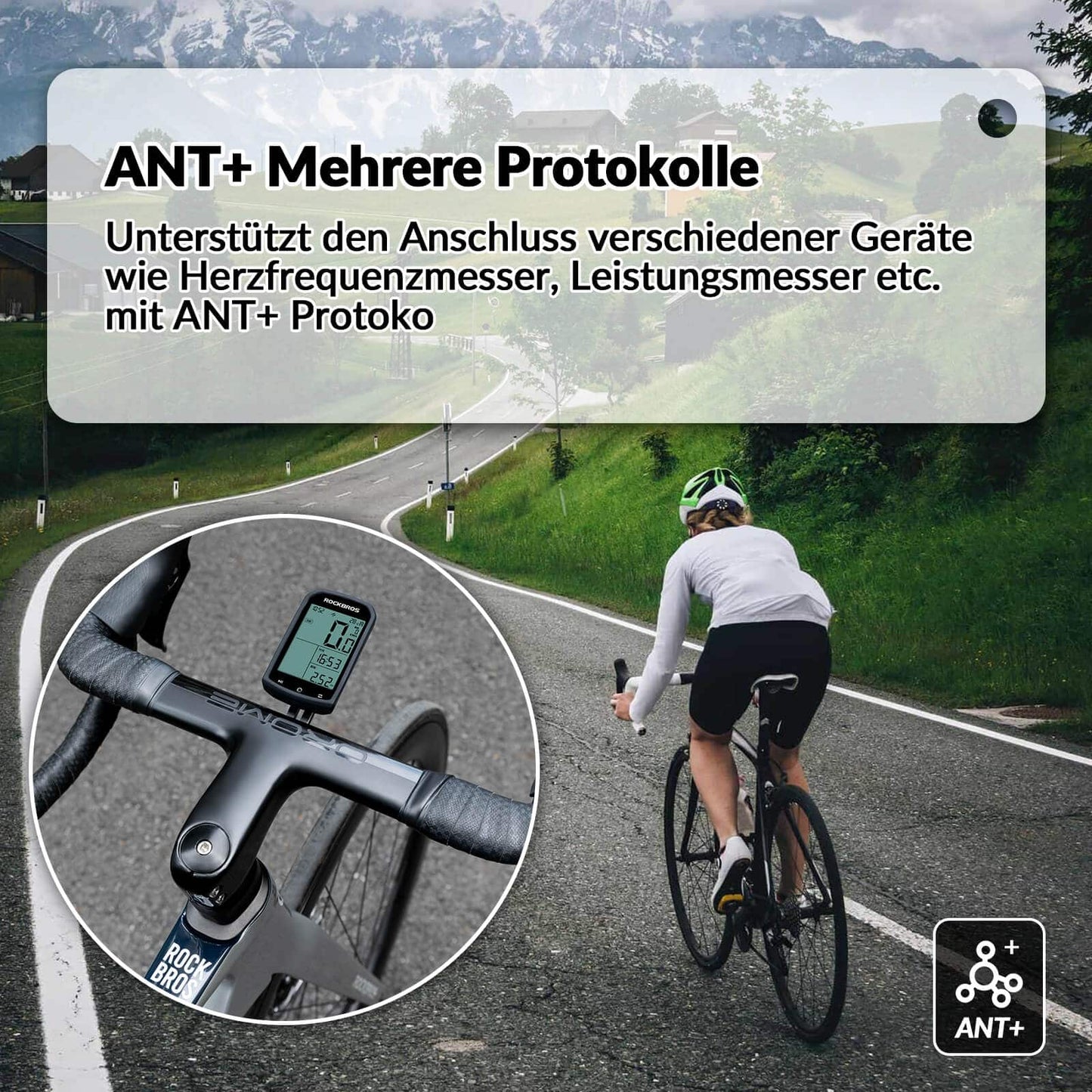 Trådløs GPS Vandtæt Cykelcomputer med Speedometer og Kilometertæller ROCKBROS