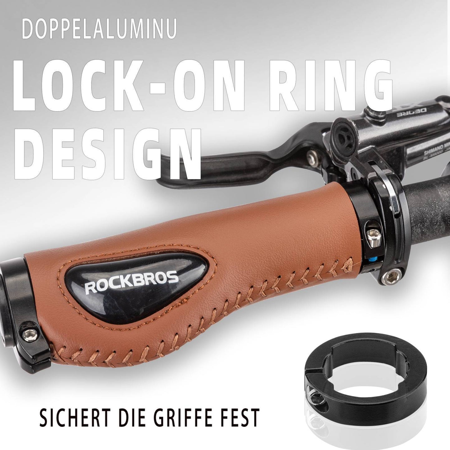 Cykellædergreb til styr med en diameter på 22,2 mm, ROCKBROS