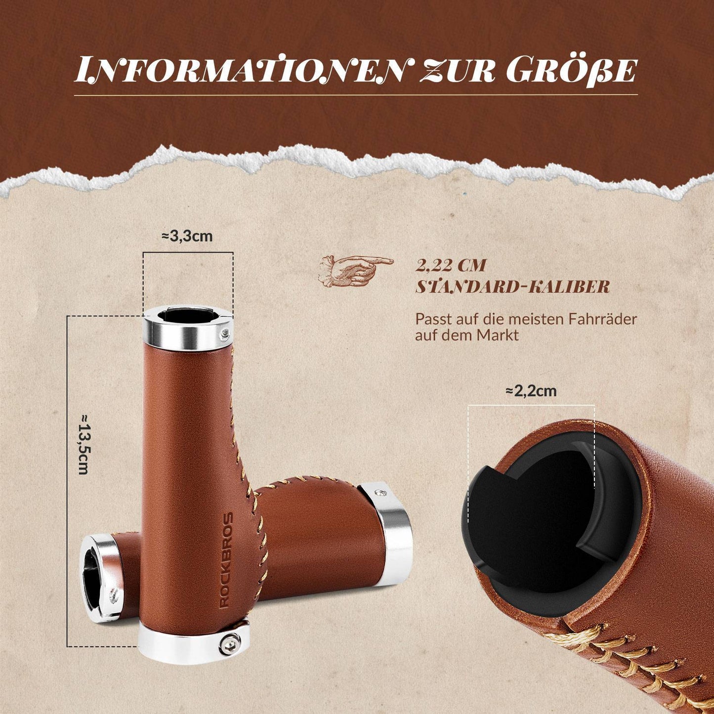Retro MTB-styrgreb, ergonomisk design, ROCKBROS