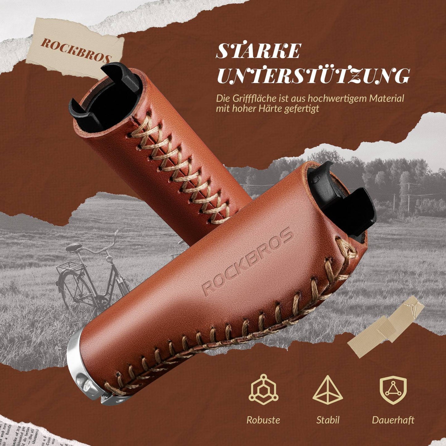 Retro MTB-styrgreb, ergonomisk design, ROCKBROS