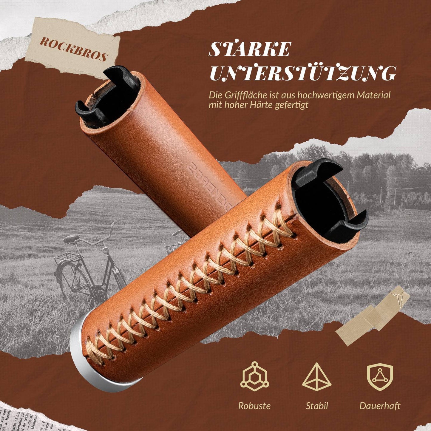 Retro MTB-styrgreb, ergonomisk design, ROCKBROS